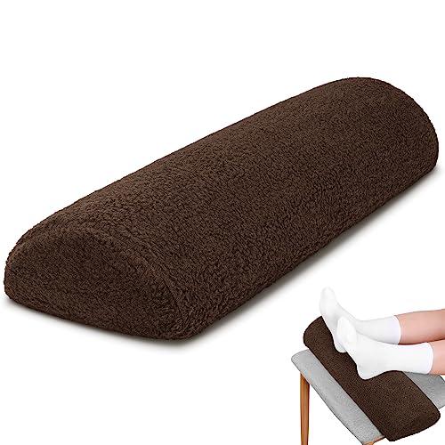 Sintuff Recliner Leg Rest Cushion Sofa Footrest Pillow with Cover Half Moon Bolster Pillow Under Knee Pillow for Sleeping On Back Alleviating Pain, 23 x 10 nch (Coffee)