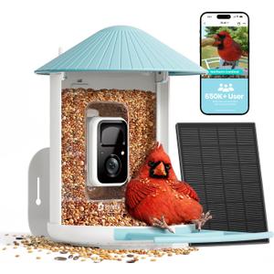 NETVUE by Birdfy Smart Bird Feeder with 2K HD AI Camera Solar Powered, Wireless Wildbird Watching, Live Stream&Color Night Vision, Auto-Capture & Notify, Free Cloud Storage(AI by Subscription)