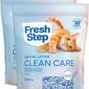 Fresh Step Clean Care Crystal Cat Litter, Lightweight with Febreze Freshness and Long-Lasting Odor Control, Low Dust, 16 lbs. (2 x 8 lb bag)