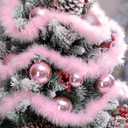 Riceshoot 3 Pcs 20 ft Pink Christmas Garland for Xmas Tree Decorations Pink Christmas Tree Hanging Garland Faux Feather Decorations for Birthday Holiday Indoor and Outdoor Party Supplies