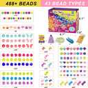 LANNEY Bracelet Making Kit, Friendship Bracelet Kit for Girls, 488 PCS Kandi Beads for Jewelry Making, Creative DIY Snap Beads Building Toys Set, Fun Christmas Birthday Gifts for Kids Ages 6-12