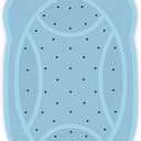 Upgraded Bathtub Mat Non Slip, Kids Bath Mat 30"x 18", Bath Mat for Tub Non Slip with Strong Suction and Textured Surface, Natural Rubber Latex Free PVC Free Safe for Baby, Frog Pattern, Blue