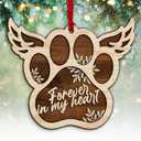 Memorial Ornament, Cardinal, Paw Print Remembrance Ornaments, Sympathy 2 Layer Wooden Ornament, Condolence Ornaments, Gifts for Loss of Loved One, Memorial Gifts (002)