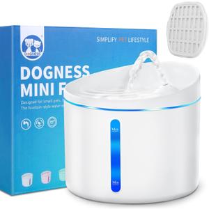 DOGNESS D03 Pet Water Fountain, 1L Healthy and Hygienic Drinking Fountain Super Quiet Flower Automatic Electric Water Bowl for Dogs, Cats, Birds (White)