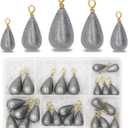 Fishing Weights Sinkers Kit, 25pcs Various Bass Casting Weights Drop Shot Sinkers Catfish for Saltwater Freshwater Fishing