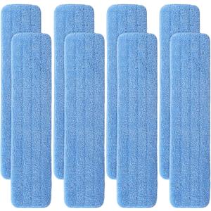 Replacement Microfiber Pad for Rubbermaid Commercial 24 Inch Mop Head - 8 Pack Wet & Dry Commercial Cleaning Refills Reusable Mop Refills Fit for Any Microfiber Flat Mop System 24"