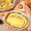 40 Pcs Fall Pumpkin Paper Plates Gold Foil Pumpkin Shape Disposable Dessert Plates Autumn Thanksgiving Party Tableware Dinnerware for Wedding Birthday Table Decor Supplies9 Inch