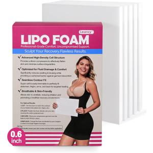 5 Pack 0.6IN Medical-Grade Lipo Foam Pads for Post Surgery | Liposuction Foam Board for Abdominal Compression Garments, Lipo Foam Sheets for Post Tummy Tuck and BBL Recovery