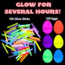 JOYIN 72 Pcs Easter Eggs with 72 Mini Glow Sticks for Kids Glow-In-The-Dark Basket Stuffers Fillers Gift, Easter Egg Hunt Game Party Favors Decorations Supplies, Classroom Prizes