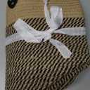 Jute Rope Basket - 12"x12" Woven Plant Pot Cover, Boho Indoor/Outdoor Multifunctional Storage (middile, Brown and black)
