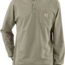 Carhartt Men's Loose Fit Heavyweight Long-Sleeve Pocket Henley T-Shirt L