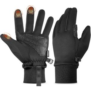 Sukeen Winter Warm Gloves Men Women, Touchscreen Anti-Slip Winter Gloves for Men Cycling Running Hiking Driving Biking (Medium, Black)