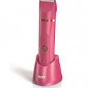 OLOV Electric Body Hair Trimmer - Groin Trimmer for Men - Bikini Trimmer Women - Wet/Dry Shaver Groomer, Replaceable Ceramic Blade Heads, USB Recharge Dock, Waterproof Hygiene Razor, Red (Gold and Red)