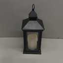14" Decorative Candle Lantern Black Outdoor Lanterns Timer Candles - IP44 Waterproof Vintage Lanterns Battery Powered LED Decorative for Wedding - Warm White Hanging Wall Lanterns Indoor