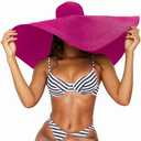 Tinkeep Oversized Beach Straw Hats for Women Extra Large Wide Brim Beach Hat Foldable Roll up Floppy Sun Hat