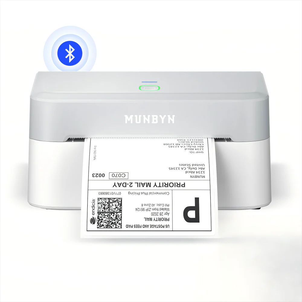 MUNBYN RW403B Bluetooth Shipping Label Printer