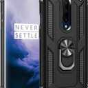 OnePlus 7 Pro Case Military Protection with Built-in 360 Rotation Kickstand Support Car Magnetic Holder for OnePlus 7 Pro 6.67" Black