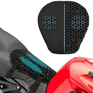 Yuroochii Motorcycle Seat Cushion, Motorcycle Gel Seat Pad for Riding, 3D Honeycomb Structure Motorcycle Seat Cover for Dirt Bike - Shock-Absorbing & Breathable (Semicircular)