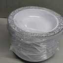 supernal 100pcs Silver Plastic Plates10.25 For Big Party Lace White Plastic Plates with Silver Rim Disposable Dinner Plates Heavy Duty for Party Wedding Birthday