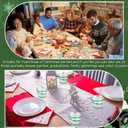 Norme 100 Pcs 9oz Green Cups Rimmed Plastic Cups Holiday Trimmed Disposable Cup Disposable Wine Glasses for Party Supplies(Green and Clear)