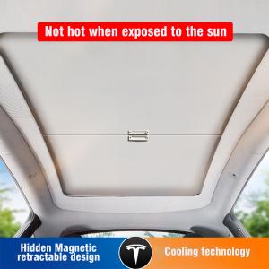 Folding Car Roof Window Sun Shade UV Rays Protection Retractable Sunroof Roof Sunshade for Tesla Model Y