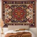Apdidl Boho Hippie Wall Tapestry for Bedroom Aesthetic, Mandala Indian Bohemian Tapestries Art Decor, Vintage Orange Floral Cool Vertical Wall Hanging for Living Room Dorm 51" X 60"