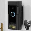Adjustable Ring Doorbell Angle Mount - All Metal Ring Corner Mount Kit - Ring Doorbell Holder Swivel Mounting Bracket for Brick Wall Drilling & No Drill Adhesive Installation (Frosted Black)