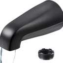 Dreyoo Universal Bath Tub Spout with Adapter, 5" Bathroom Bathtub Faucet Spout Without Diverter, Fits for 1/2'', 3/4'' IPS Inside Thread Connection and Tub/Shower Faucet Brands(Matte Black)
