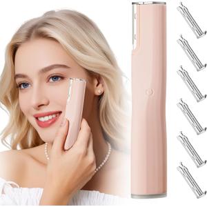 Dermaplane Razor for Women Face with 6 Refill Blades Dermaplaning Tool for Face to Remove Facial Hair & Peach Fuzz Sonic Dermaplaning Tool for Women Facial Hair Shaver Eyebrow Trimmer Razor