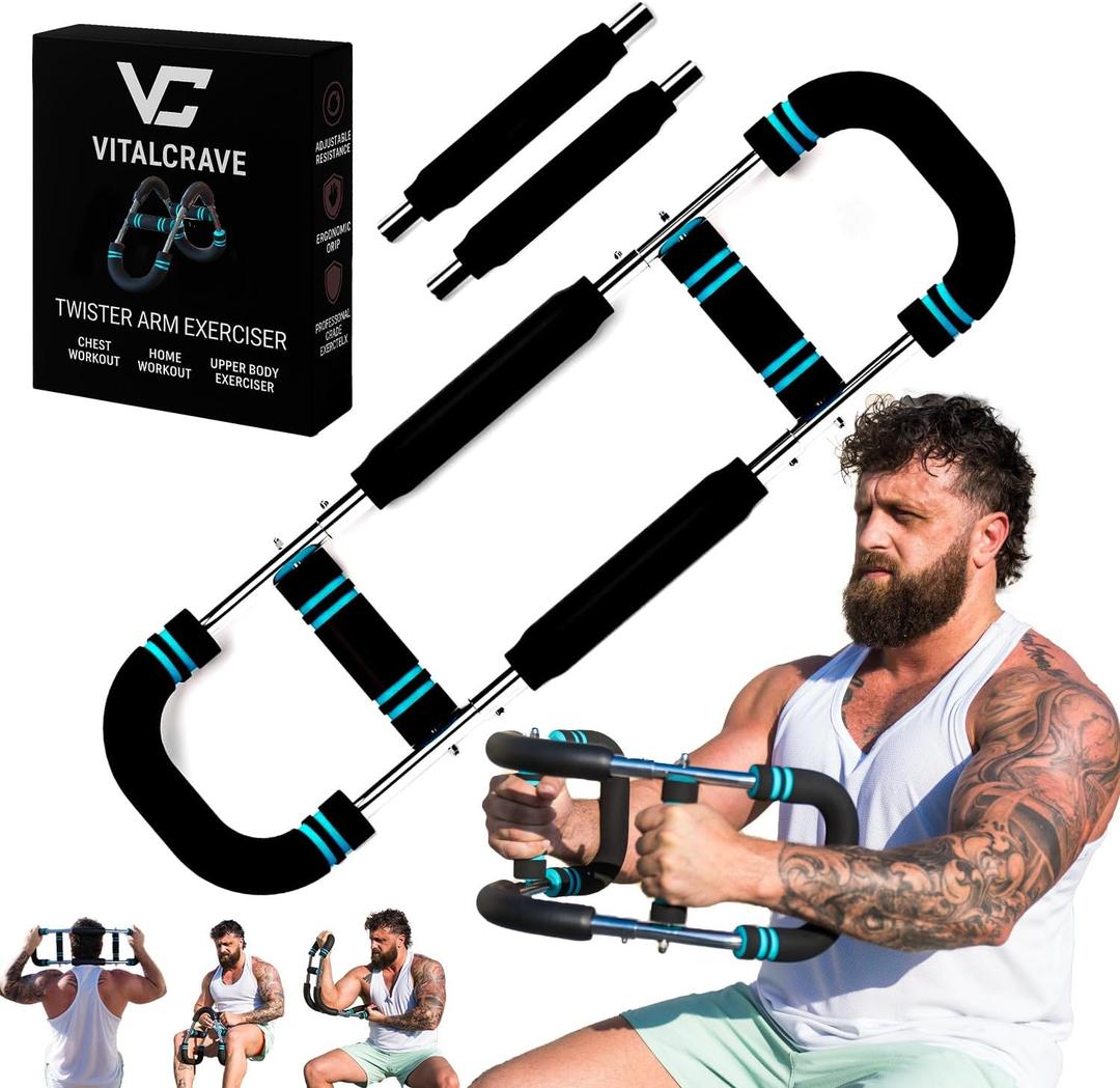 Twister Arm Trainer for Men & Women  Adjustable Chest Workout Equipment (40100 lb) Power Twister Bar, Portable Arm & Chest Muscle Trainer for Home Gym Fitness