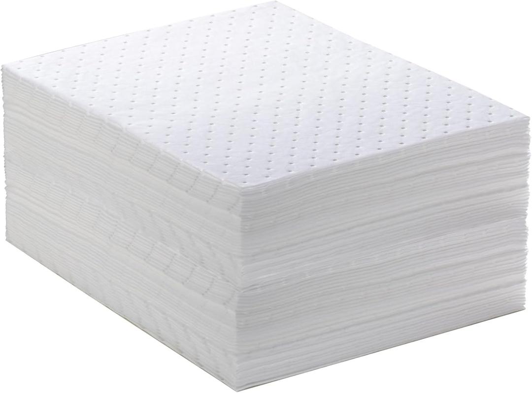 Spill Absorbent Pads 15" x 20" Heavyweight Oil Absorbing Mats,White Absorbing Heavy Weight Oil-Only Absorbent Mat Pad (30PCS)