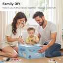 GRANNY SAYS Shoe Organizer for Closet, Fits up to 8 Pairs, 2 Pack Shoe Cubby Storage Containers with Side Mesh Pocket and Flip-Top Lids, Blue (Max Foot Length: 6")