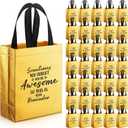 36 Pcs Thank You Reusable Gift Bags Employee Appreciation Gift Bags Sometimes You Forget You're Awesome Team Appreciation Gift for Employee Teacher Student Coworker Secretary Assistant Gift(Gold) (1 count (Pack of 36))
