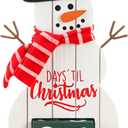 Christmas Decorations Countdown Calendar Desktop Wooden Decoration, Wood Advent Table Decor with Square Number Tabletop Decoration, Santa Claus Countdown Calendar for Home Office Decoration (Snowman)