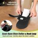 Men's Orthopedic Diabetic Extra Wide Walking Shoes: Comfortable Arch Support Adjustable Fit Hook and Loop Loafers, Breathable Width Toe Box Tendonitis Shock Absorber Slip-On Shoes Black Size 9.5