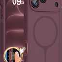 Miracase Magnetic for iPhone 18 Pro Case, Silicone, Burgundy