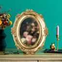 WAYUTO Vintage Picture Frame 5x8 Inch Room Decor Antique Photo Frames with Glass Front Photo Display Tabletop Wall Hanging Gift Ideas Gold Bowknot