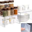 Acrylic Clear Kitchen Rack for Dishes, Spices Jars and Mugs, Kitchen Counter Cabinet Organizer, Clear Spice Rack Shelves, 5mm Thick, 4 Pack