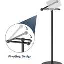 Toilet Paper Holder Stand, Modern Bathroom Free Standing Toilet Paper Roll Holder, Stainless Steel Tissue Rack, Rust-Proof & Heavy Stable Base (Matte Black)