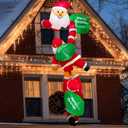OurWarm 8FT Christmas Inflatables Outdoor Decorations, Climbing Santa Inflatable with Suction Cups, Christmas Blow Up Yard Decor with Built-in LEDs Funny Christmas Inflatable for Outside Window Roof