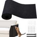 Cat Scratching Furniture Protector Self Adhesive Trimmable Protective Sofa Carpet Leather Furniture Pad Replacement for Cat Tree Shelves DIY Pet Scratch Protector (Black, 15.7"x78.7")