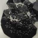 EXPAWLORER Anti Slip Dog Socks to Prevent Licking Paws, Dog Shoes for Hot Pavement, Dog Booties for Small Medium Large Senior Dogs, Traction Control Boots & Paw Protectors for Hardwood Floors (Large (4 Count), Black Grey Plaid)