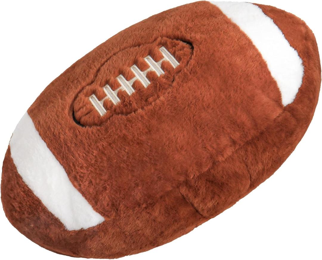 Wepop 18in Fluffy Football Pillow Plush, Soft Football Pillows, Sports Ball Pillow Stuffed Plush Toy Room Decoration and Gifts for Kids, Boys, Girls, Football Fans