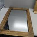 Rustic Mirror Wooden Rectangular Antique Wall Mirror Frame Decor Farmhouse Bedroom Dresser Bedroom Entryway Mirror Large Brown 26"x18"