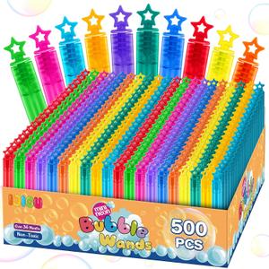 200 Pcs Mini Bubble Wands in 10 Colors, Bulk Party Favors for Kids, Themed Birthday, Christmas, New Year, Valentine, Carnival, School Classroom Prizes for Boys & Girls, Ideal Goodies Bags Stuffers
