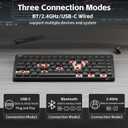 NuPhy Node75 Wireless Mechanical Keyboard, 75% Hot Swappable Custom Low Profile Keyboard, 84 Keys Computer Gaming Keyboards, Supports Touch Gestures, PBT Keycaps, RGB Backlit, Bluetooth/2.4GHz/USB-C