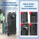 360 X4 Aluminium Protective Quick Release Cage Case,Quick Release Mount and Silicone Lens Guards Cap Compatible with Insta360 X4 (Bundle 3)