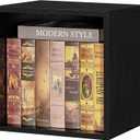 FUSUNBAO Magic DIY Cube Storage Organizer Stackable Cubes for Home Books Clothes Toy-Modular Cubby Storage System-Office Cubical-Bookcase Closet (Black, General Cube)