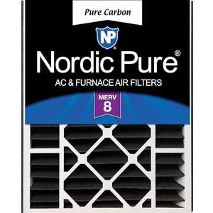 Nordic Pure 20x25x5 (Actual Size: 19 3/4 x 24 1/4 x 4 7/8) Air Bear Replacement Pure Carbon Odor Reduction Merv 8 Air Filter 1 PK