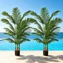 5FT Artificial Palm Trees 2 Pack, Lifelike Tropical Cane Palm